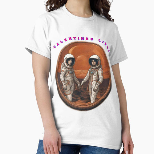 2 very  Super Cool Mars Spacewomen galentines girls thinking of galentines day gifts and exchanging galentines days wishes by sailorsam1805