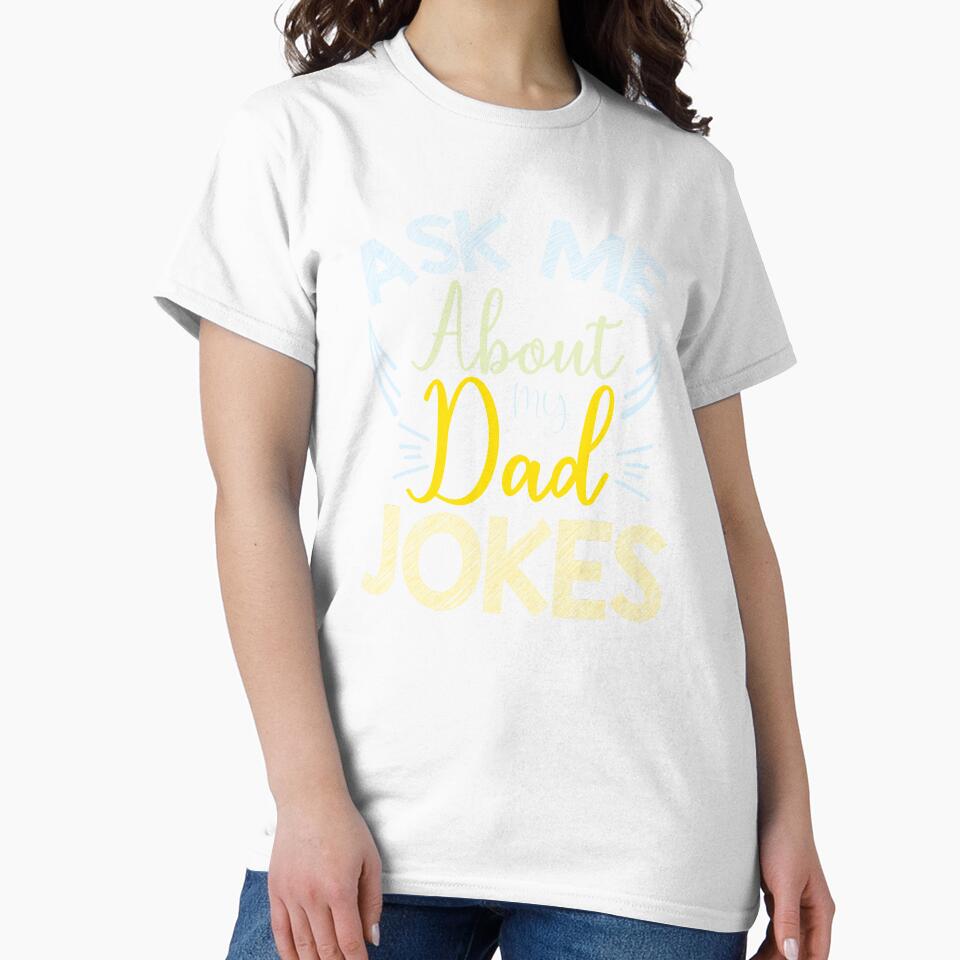 Ask me about my Dad jokes by Pocket-Glitch Unisex , , , Long Sleeve Tee