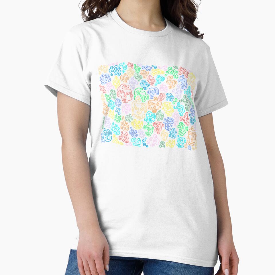 Neon Line Art Faces! by baeareadesigns