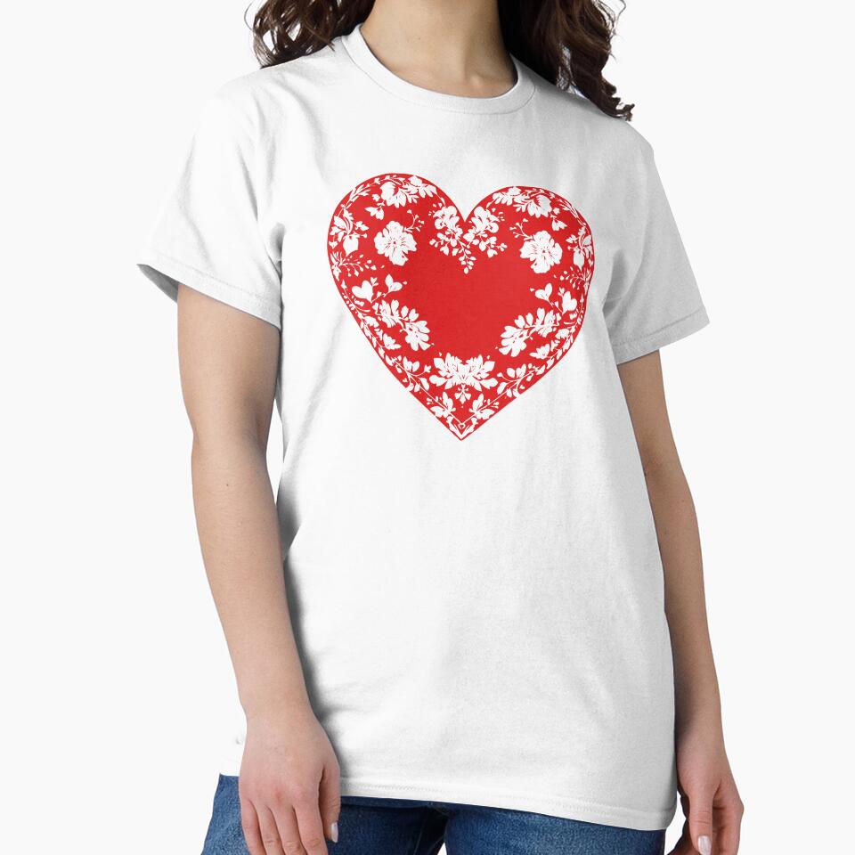 Valentine's Day Heart Boyfriend Girlfriend Red Floral by SStarDesigns