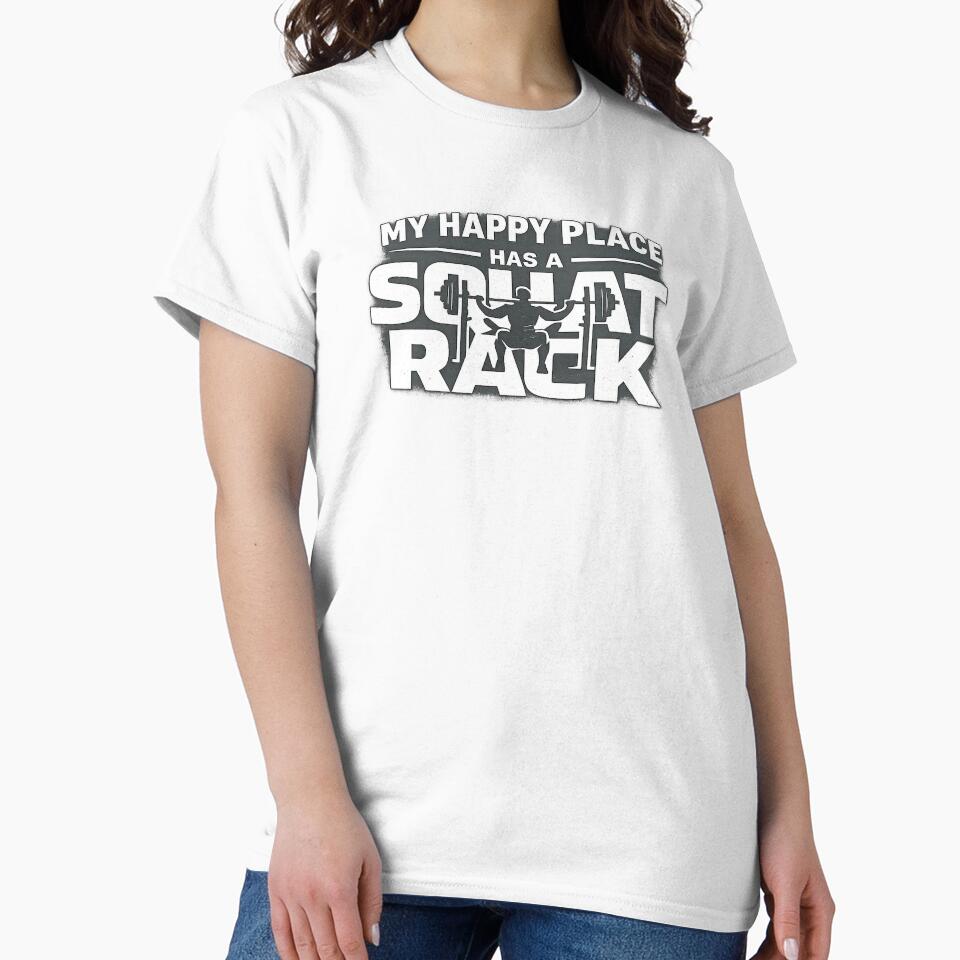 My Happy Place Has a Squat Rack Gym T-Shirt Design PNG by edman765