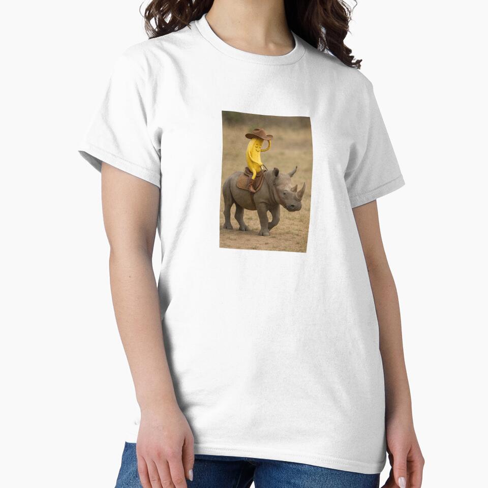 Banana on a rhino in Wild West outfit by Gletschie