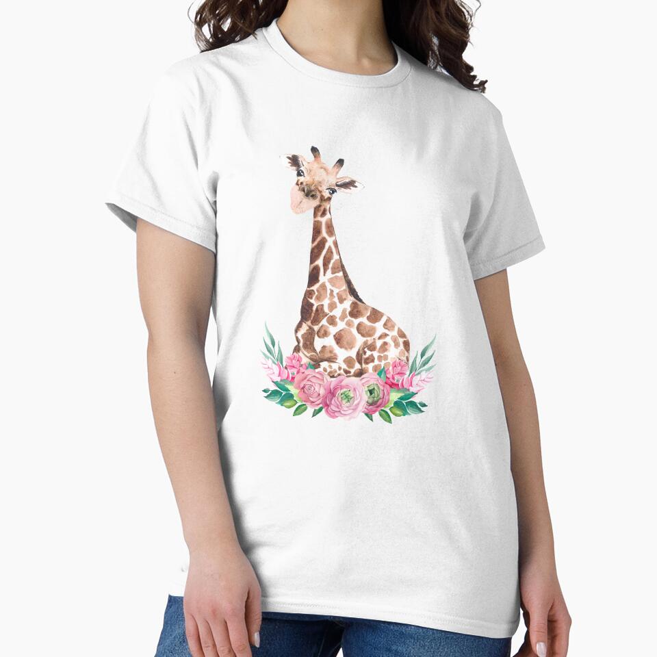Cute giraffe with flowers by PaperDreamPod