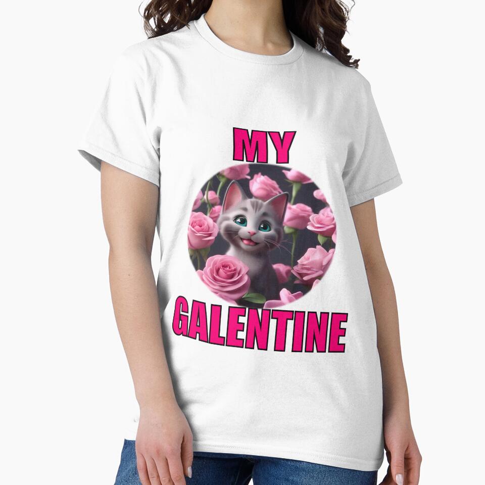 Pretty Happy and Really Super Cute kitten on Galentines day and Galentines party, gift idea for Galentines day by sailorsam1805