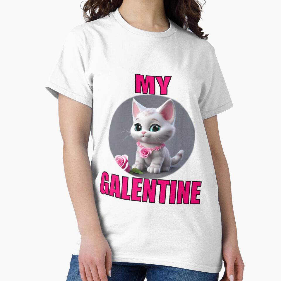 Soft White Super Cute kitten on Galentines day and Galentines party, gift idea for Galentines day by sailorsam1805
