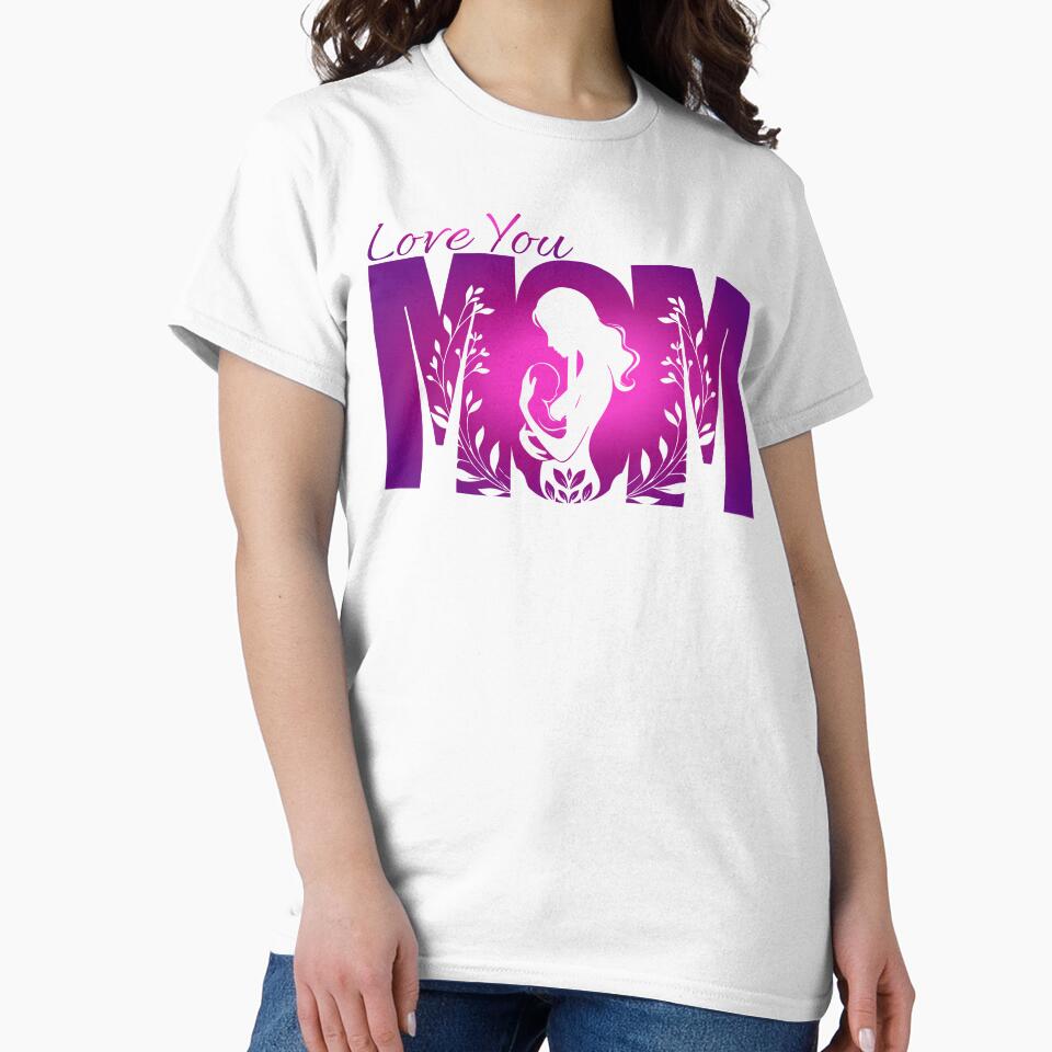 Love you Mom pink design by JennyFinns