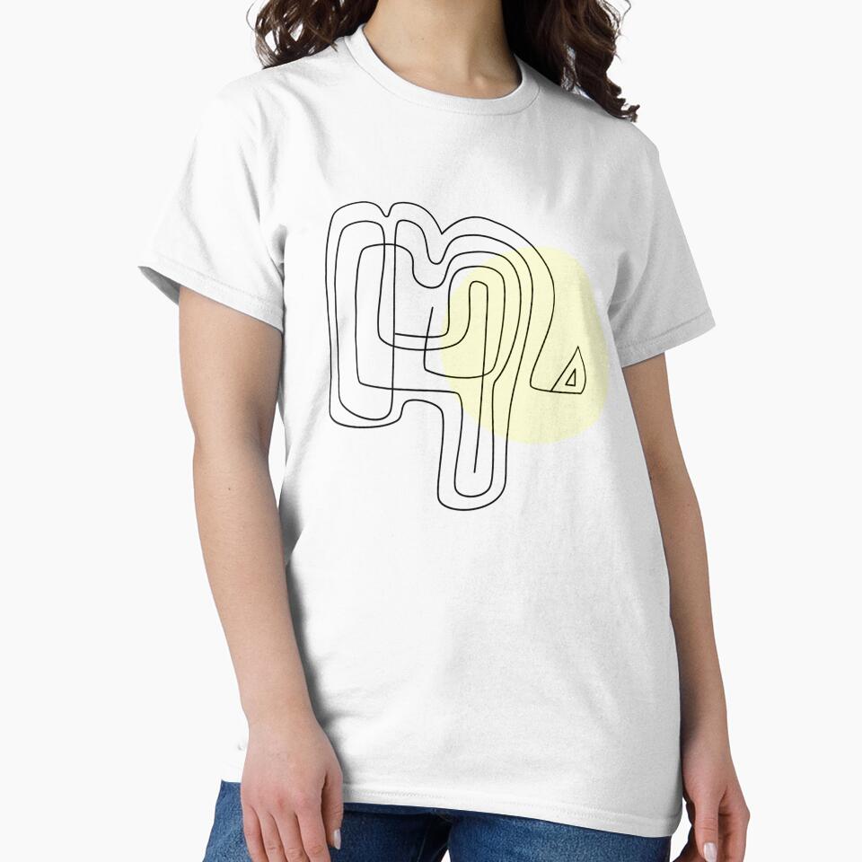 Line art - yellow and black by synthesizer