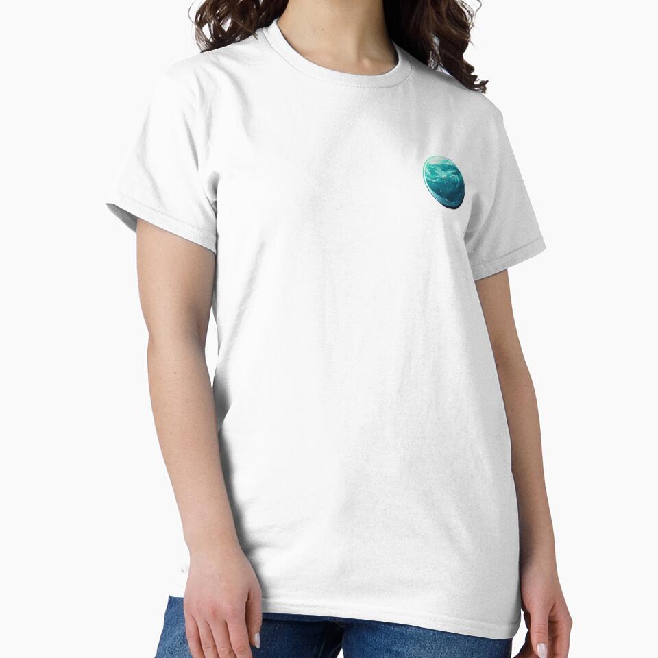 Minimalist Teal Planet – Modern Space Illustration by AchaRat