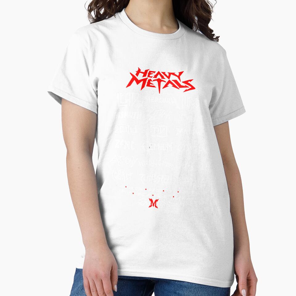 Back Print Heavy Metals Parody Red  White Edition by MinesSticker