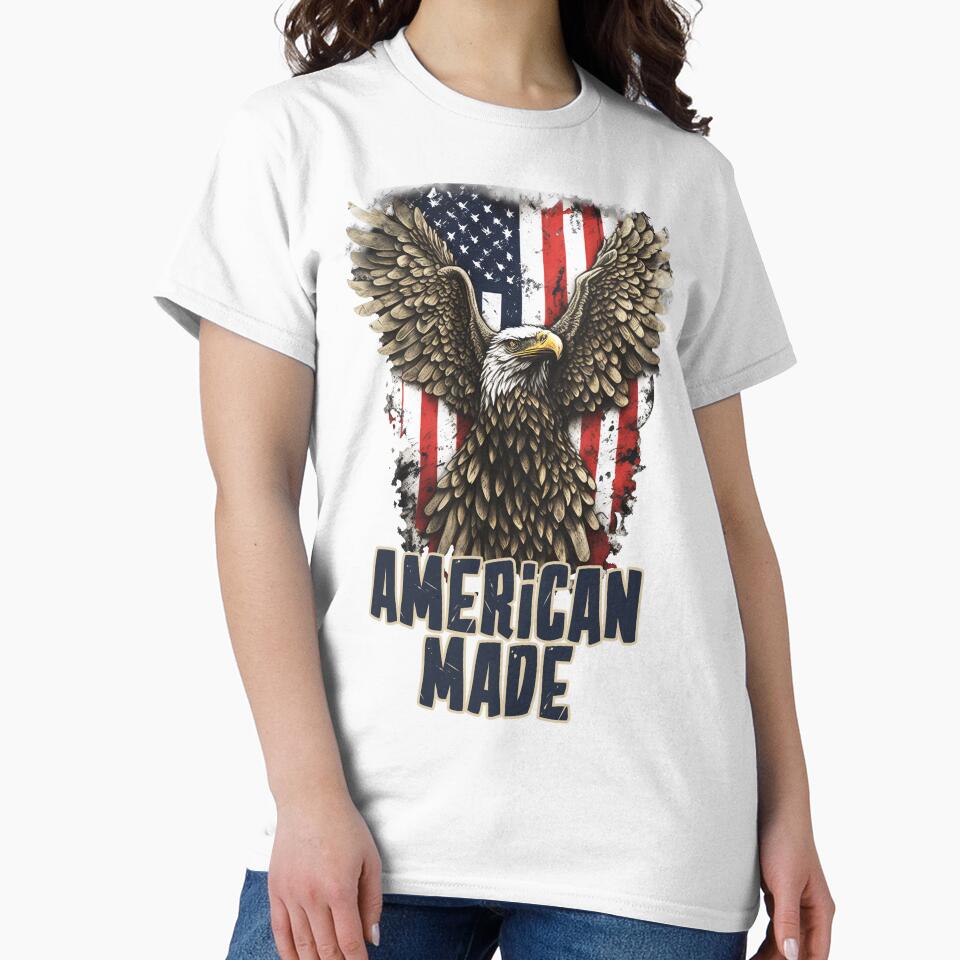 "American Made Eagle Design with American Flag" - Patriotic Redbubble Art by itsbyshawn