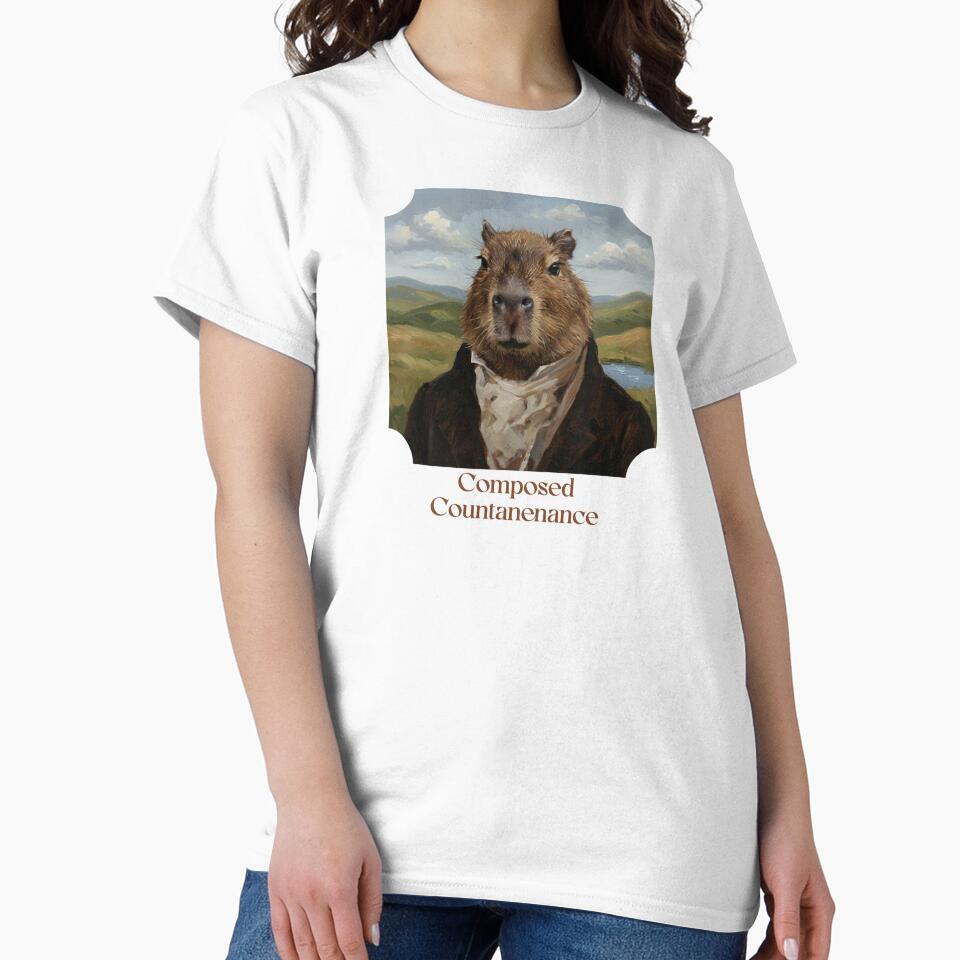 Title  Composed Countenance Victorian Capybara – Distinguished Gentleman Vintage Portrait Meme by FIREDesignsPOD