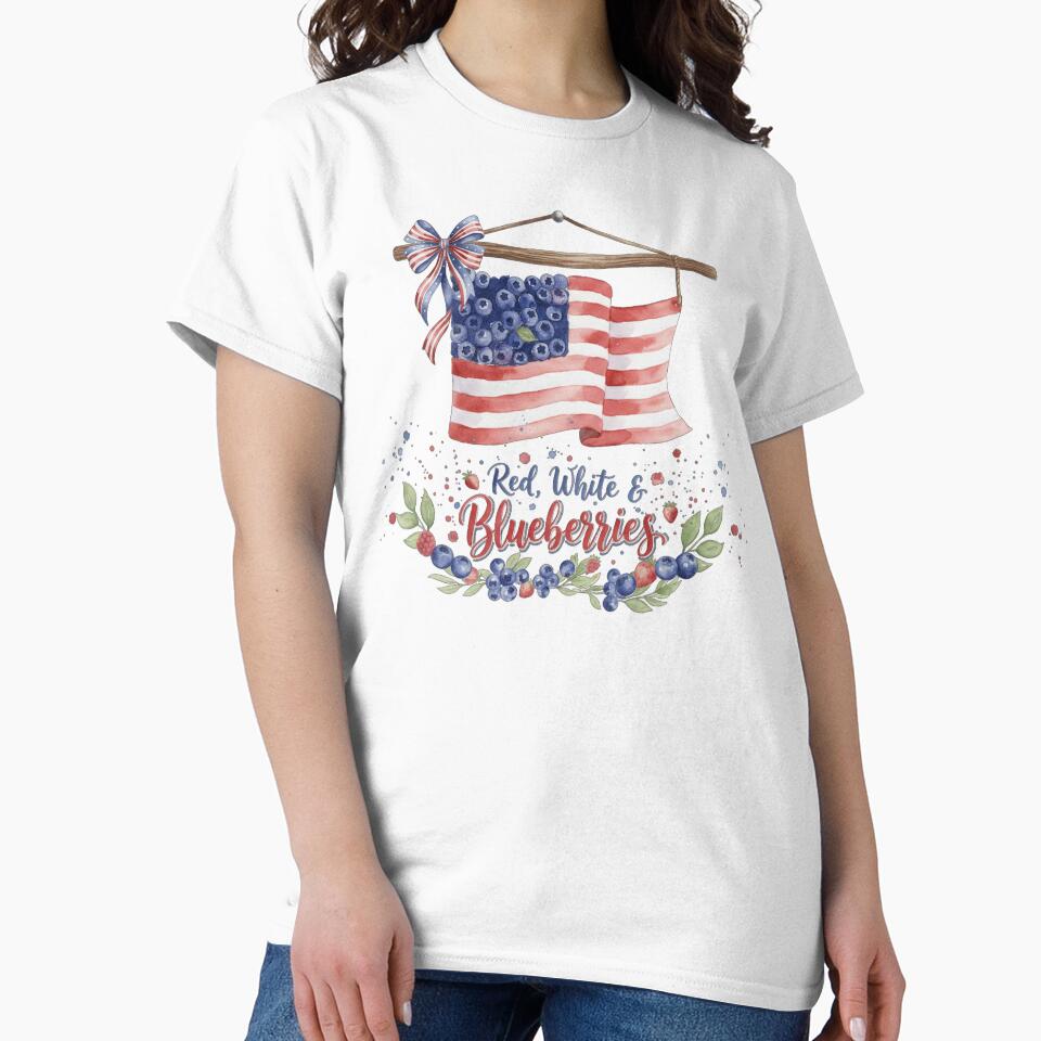 Red White & Blueberries Coquette Flag: Blueberry Budget Design | Charlie Kirk  Summer Patriotic by Run to Creations