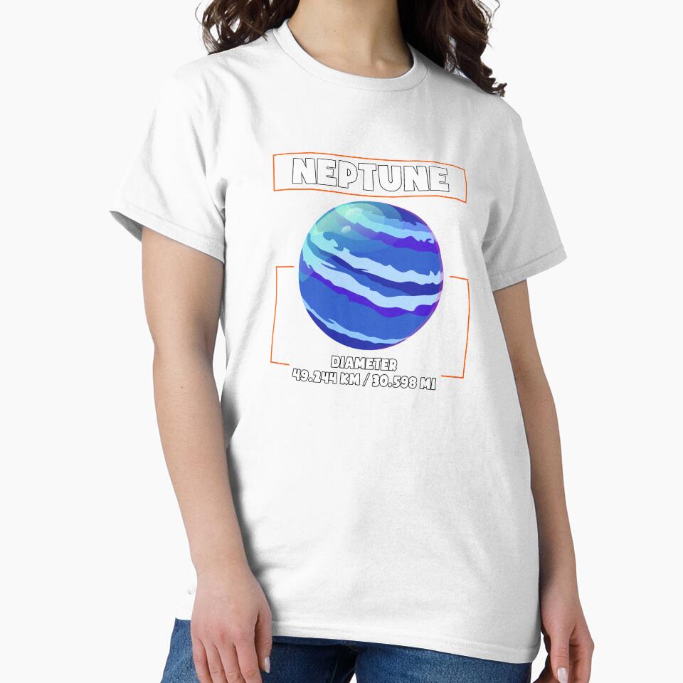 Planet Neptune and his diametre, a funny gift for solar system lovers and astronomy enthusiasts by abdelhak2005