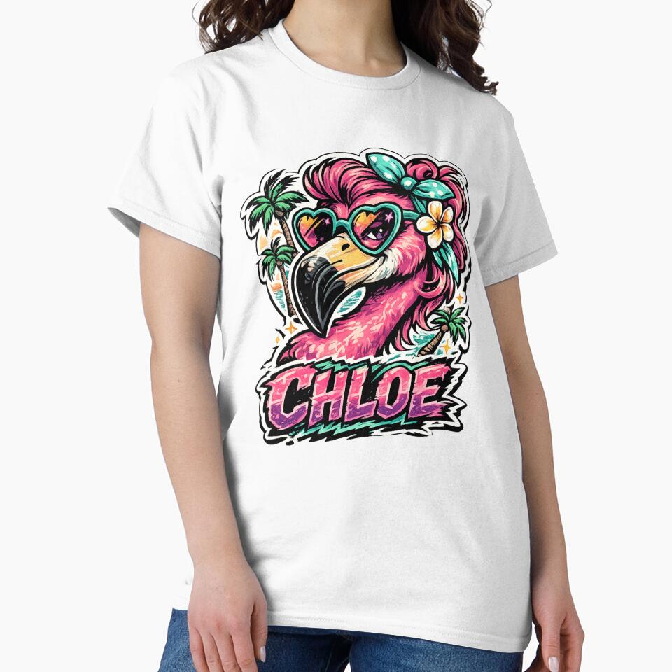 Chloe – Tropical Flamingo Name Mascot by AlexLineArt