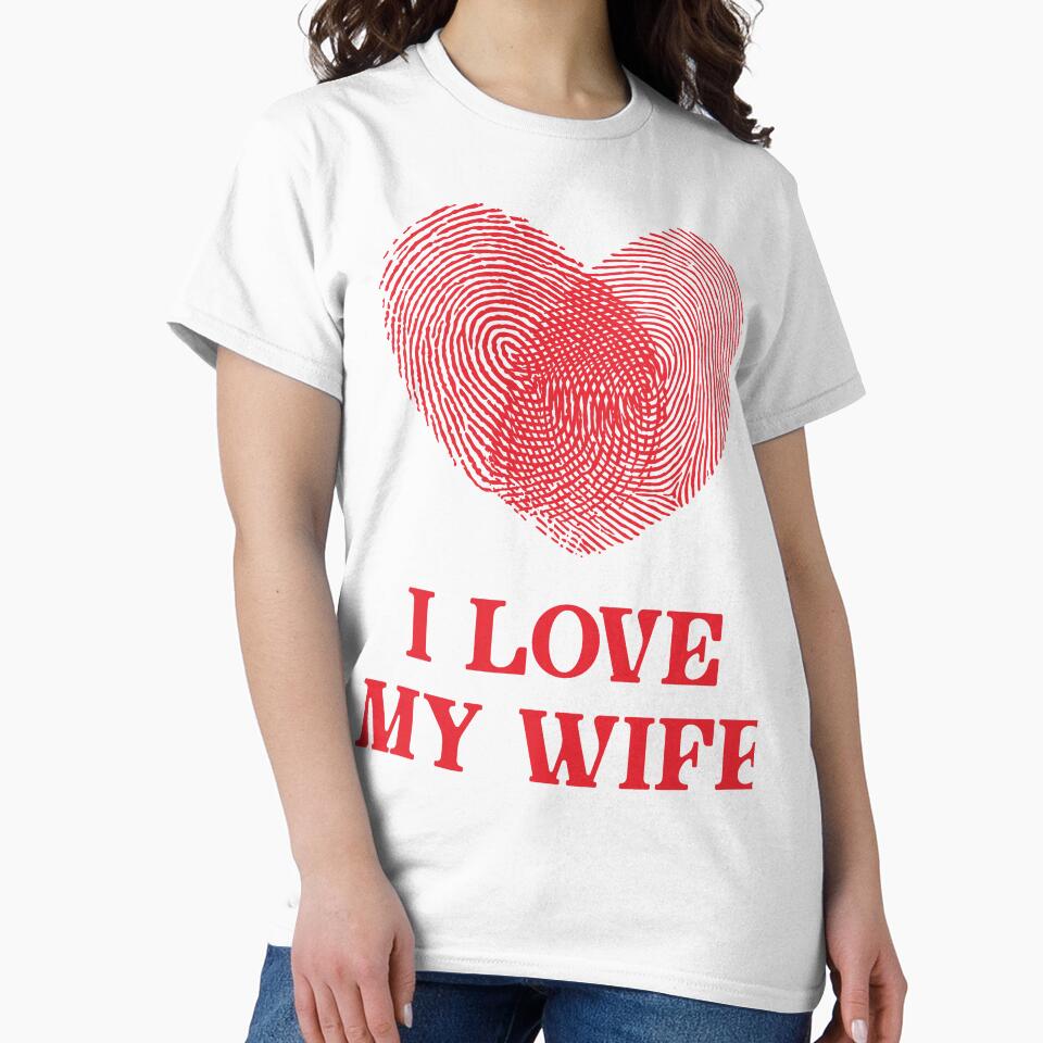 Couple Fingerprint Heart I Love My Wife by FemmePod