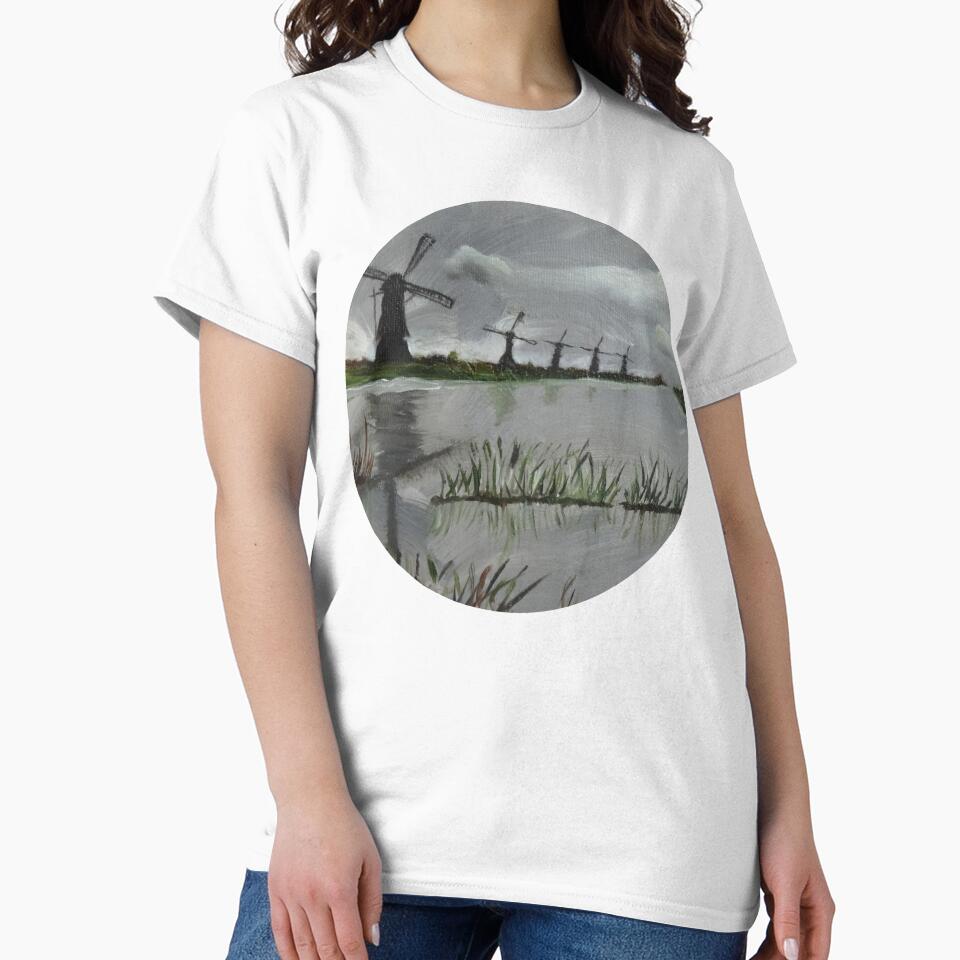 Dutch Windmill Scenery, Holland Landscape by DiensDesign