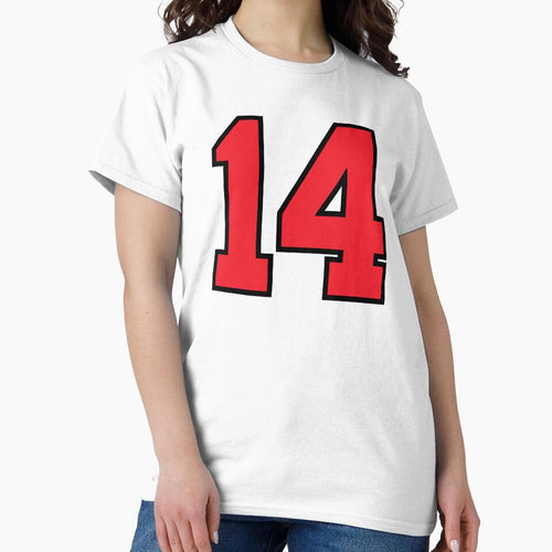 14 Sports Jersey Fourteen Red Number Black by infrontofyou