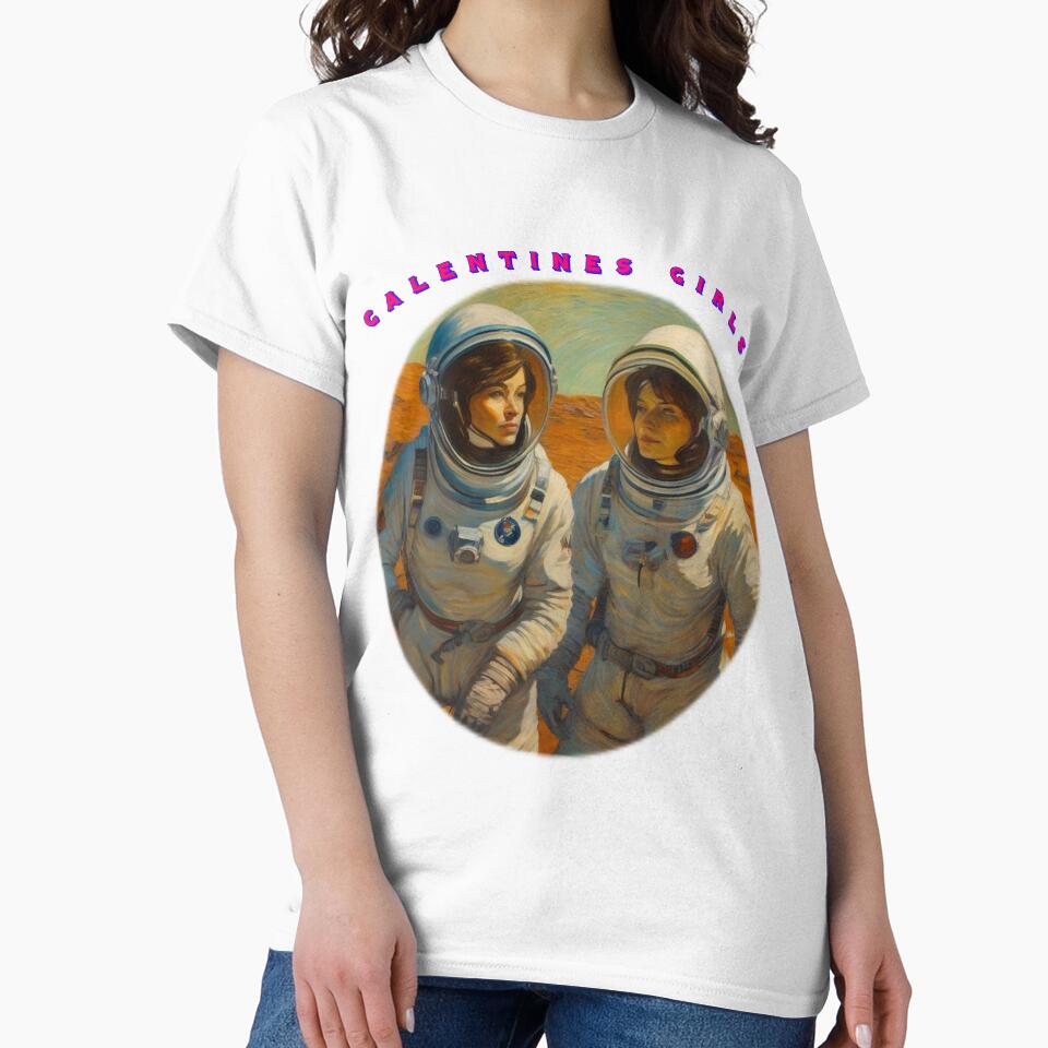 2 Super Cool Spacewomen galentines girls thinking of galentines day gifts and exchanging galentines days wishes by sailorsam1805