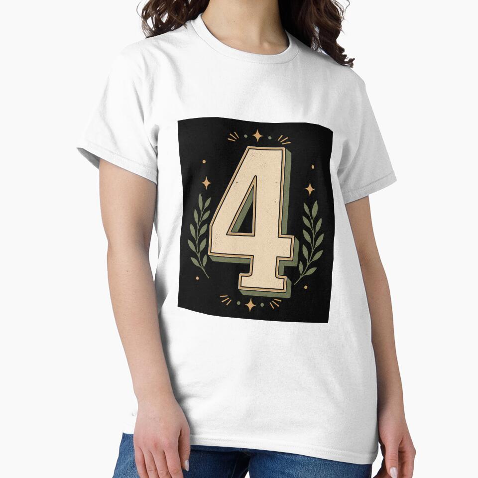 Retro Number Four Illustration by Kupeliemre