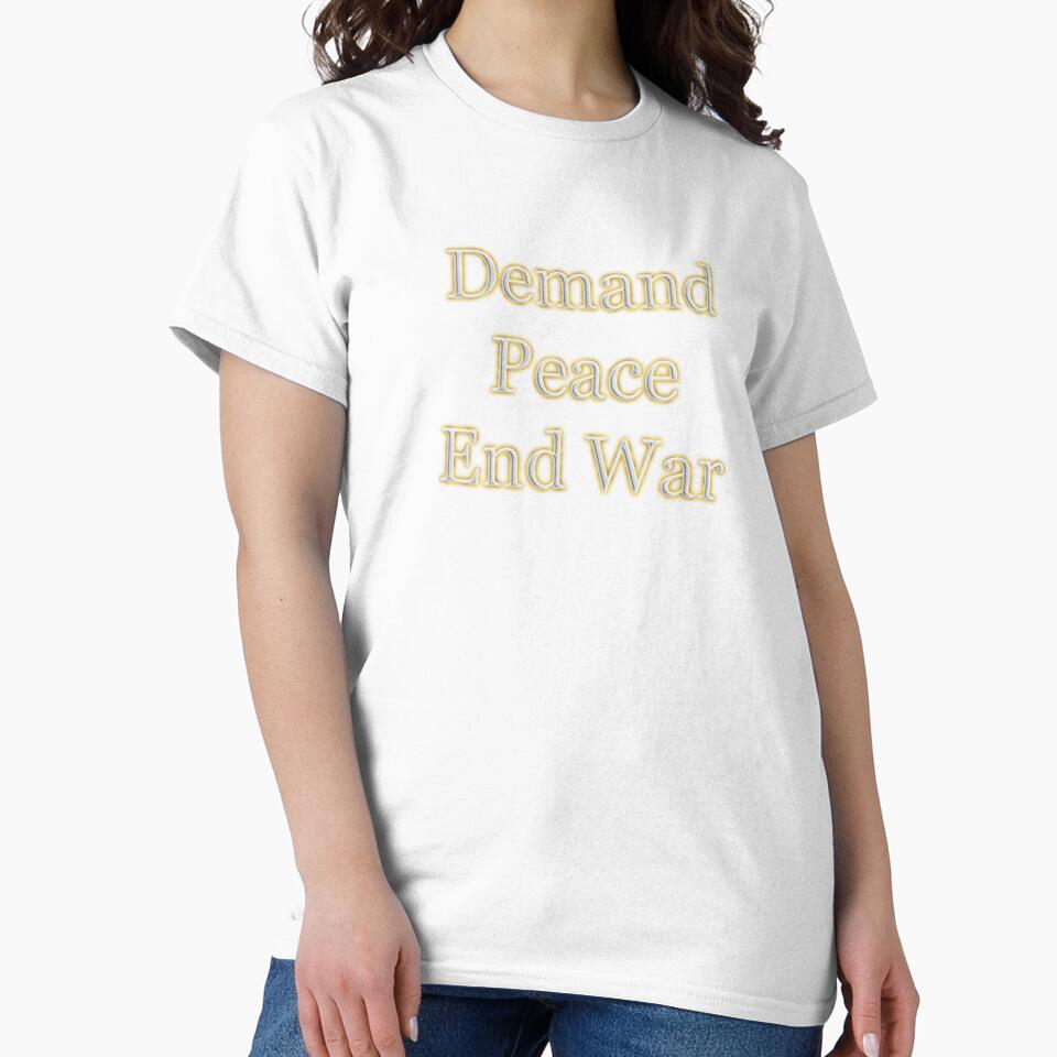 Demand Peace End War (White Angelic halo Text) by Swabcraft