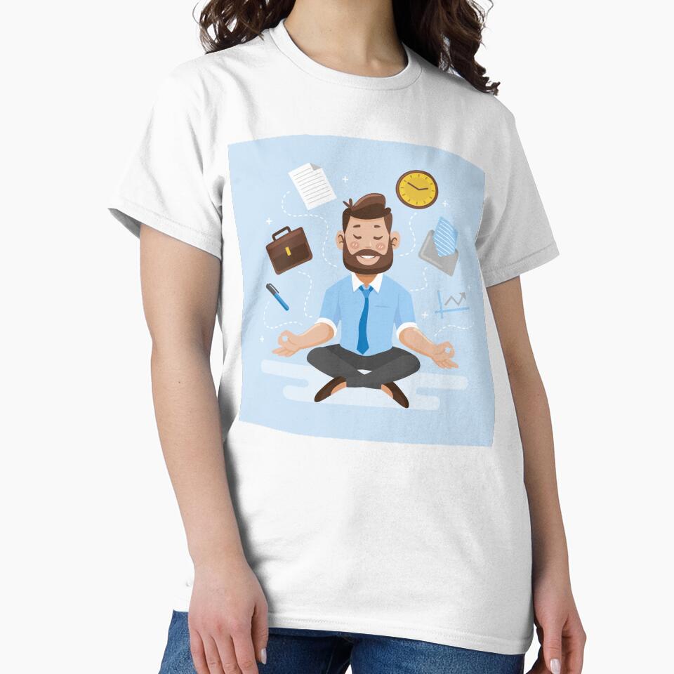 Cartoon Business People Meditating Illustration by Peekonet