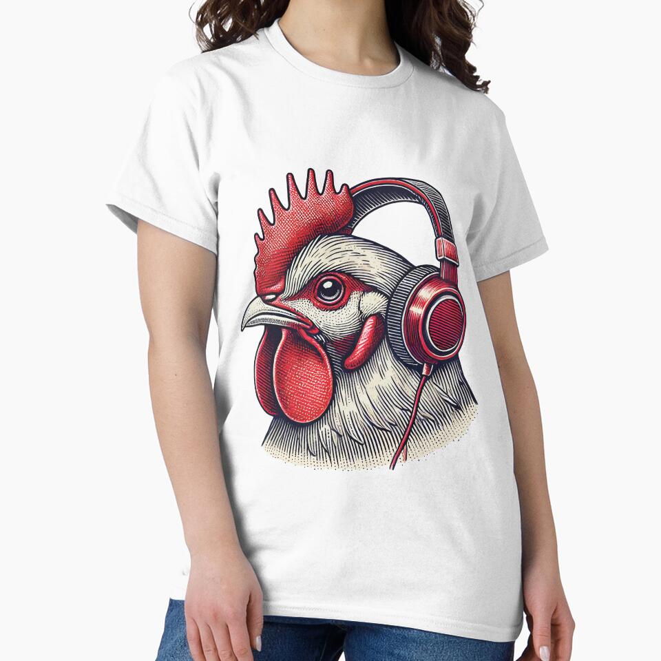 Music Streetwear Outfit Chicken With Headphones by LuminOrb