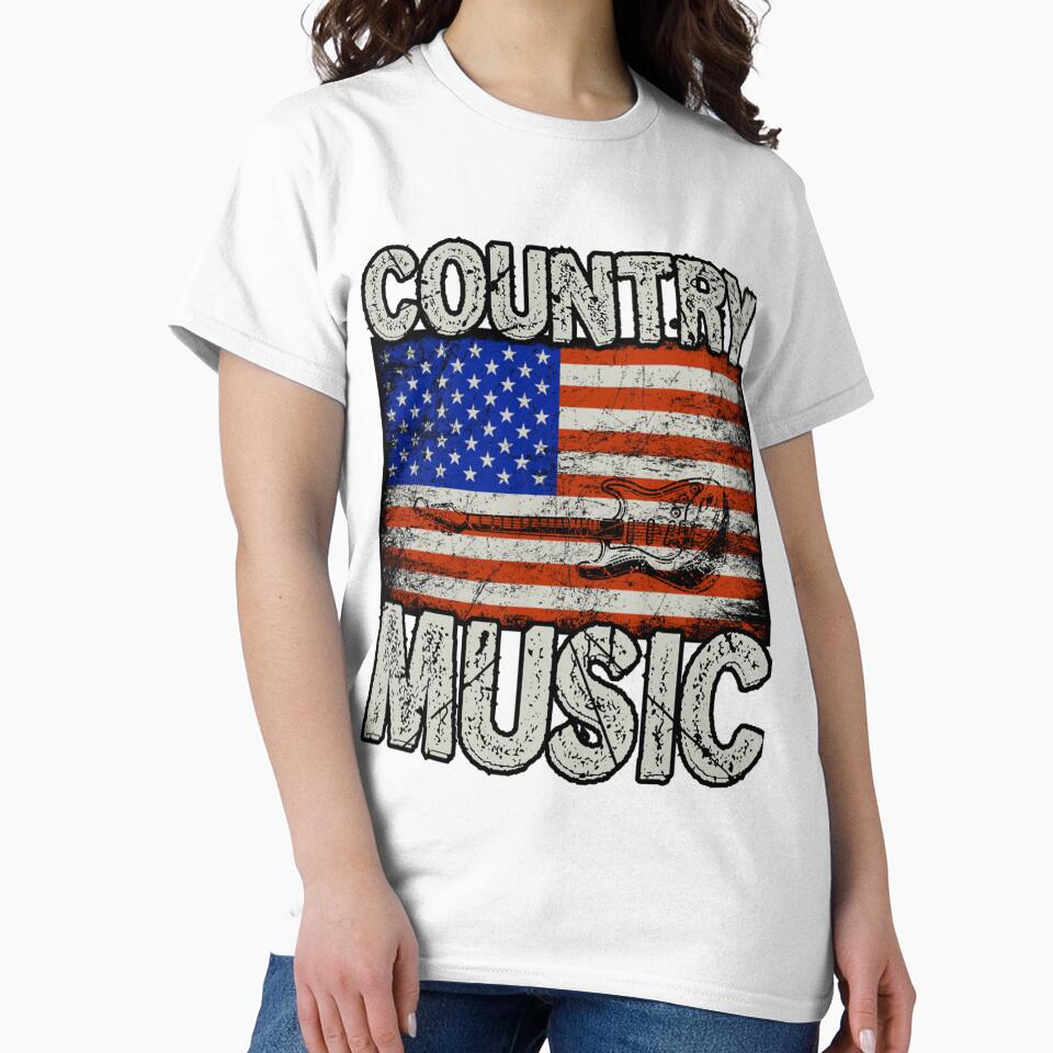 Country Music USA Retro Vintage Guitar by BroderiRolfson