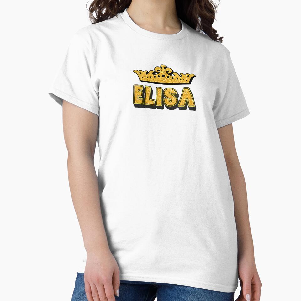 Elisa Personalized Funny Custom Name Crown Design by Watsonarts