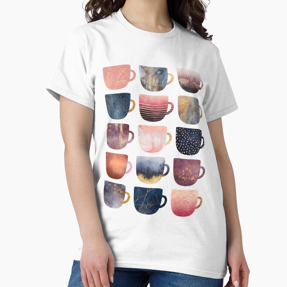 Pretty Coffee Cups 2 by Elisabeth Fredriksson Unisex , , , Long Sleeve Tee