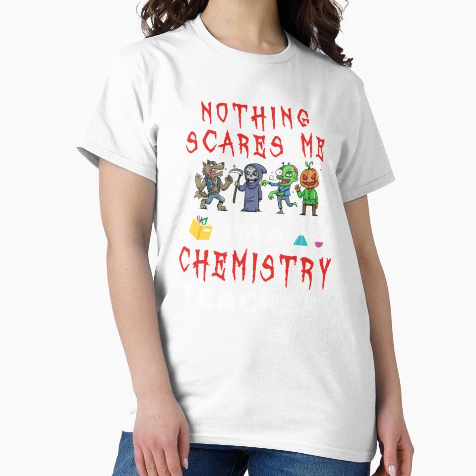 Scares Me I m A Chemistry Teacher Halloween Mask Tshirt by Clavitaps