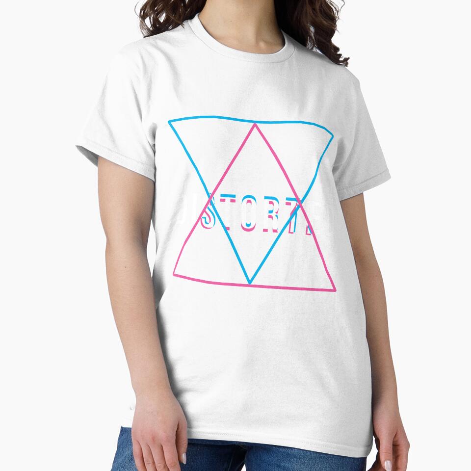 "Distorted" Cyan and Pink cool and aesthetic trendy Design by Nadi-design