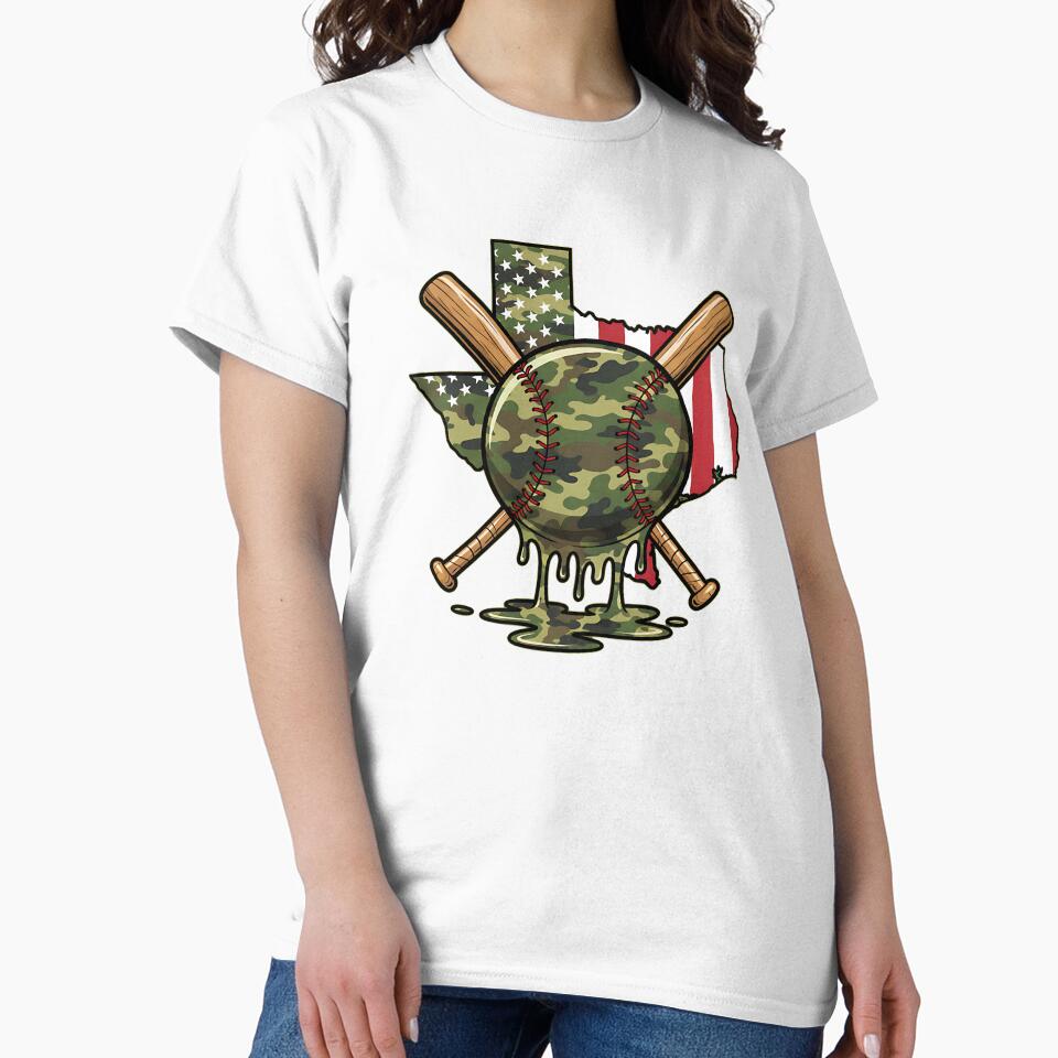 Ice Cream Baseball Drip for Boys Camo USA Flag Camouflage by diyoor