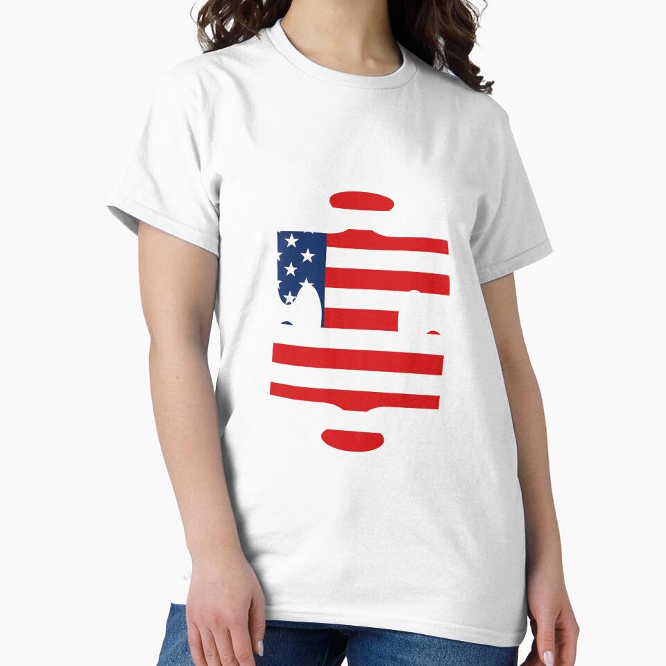 American Flag Vintage T-Shirt Puzzle by ToniaKroeger