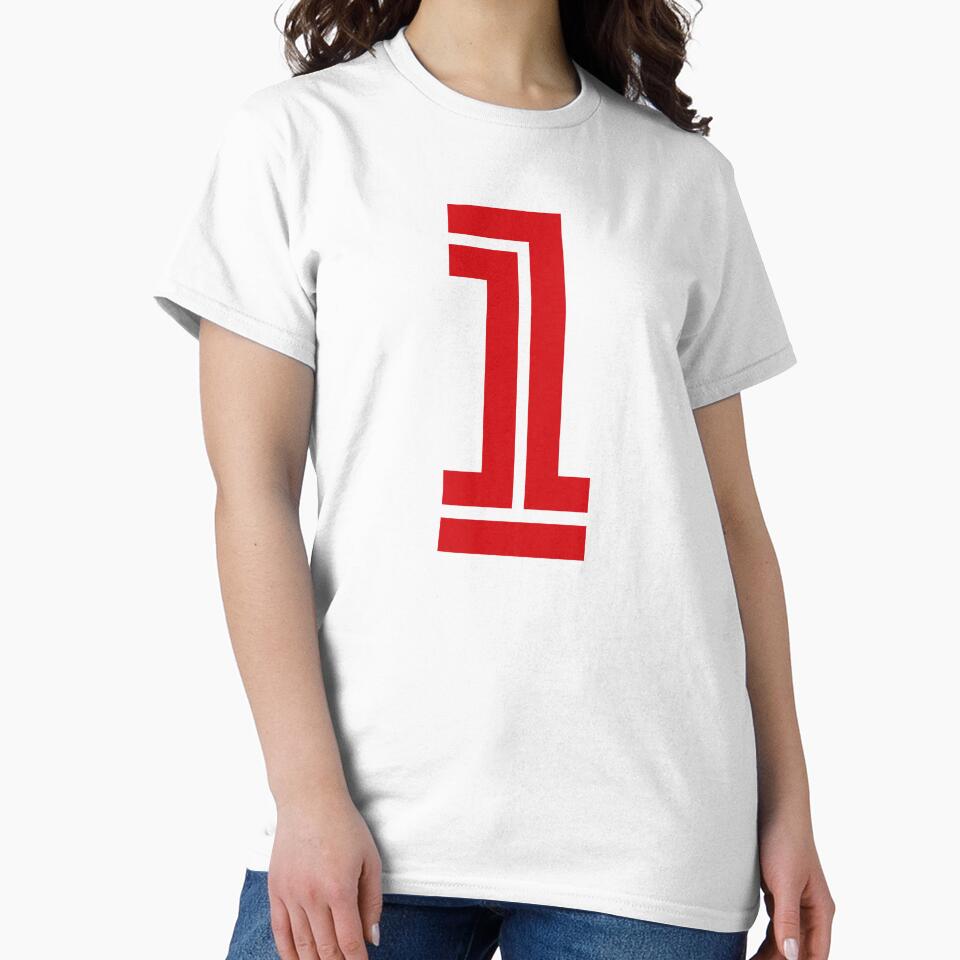 No. 1 / Player Number One / Football Player Number 1 (Red on Black) by STUDIO-72