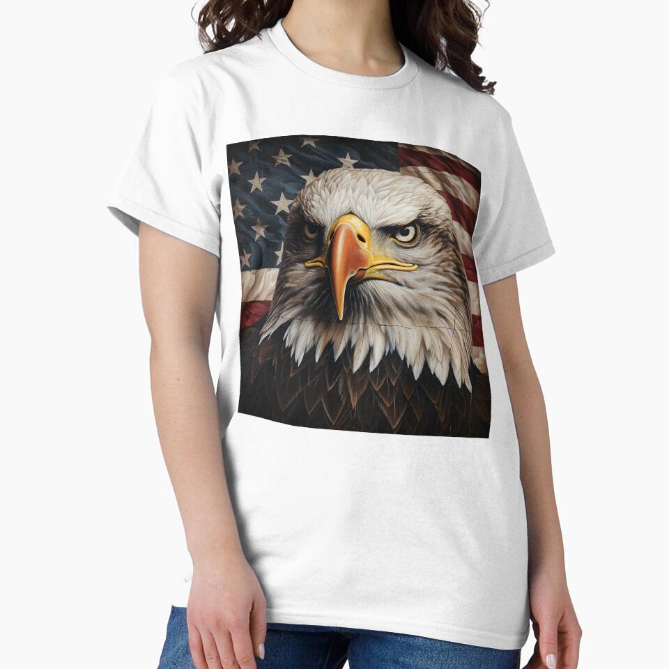 Stunning patriotic American flag bald eagle print by dcrc