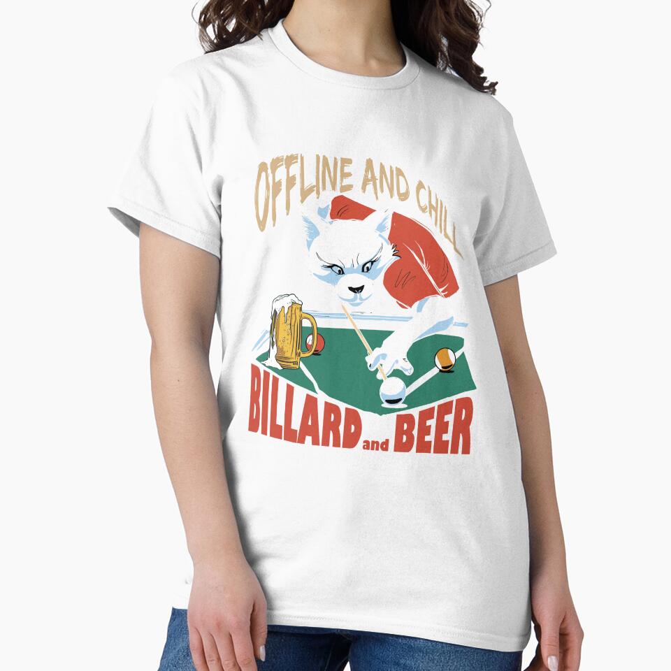 Billiard saying offline and chill, billiards and beer, billiard saying, leisure outfit for billiard players by ChrUzDesigner