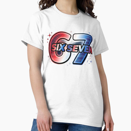67 SIX SEVEN – Retro USA Gradient Typography T‑Shirt by ShirtsUp-Lane