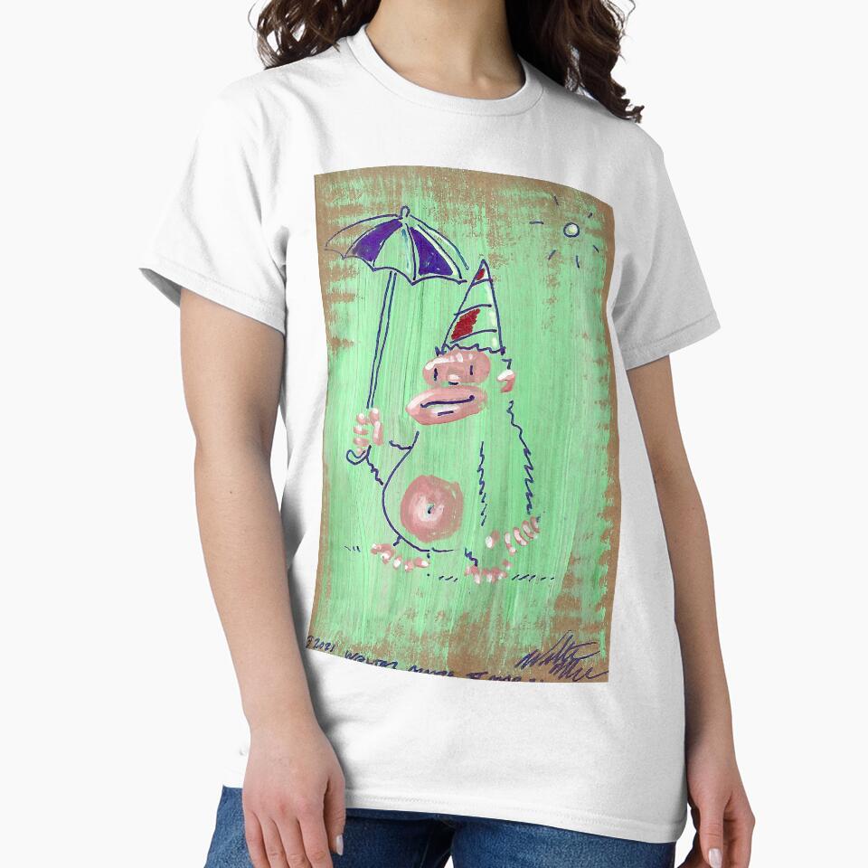 Umbrella Clown Ape on Green by Walter Moore