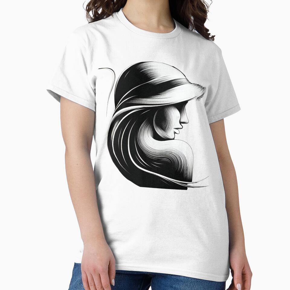 black & white digital female, isolated design by Creative88Art
