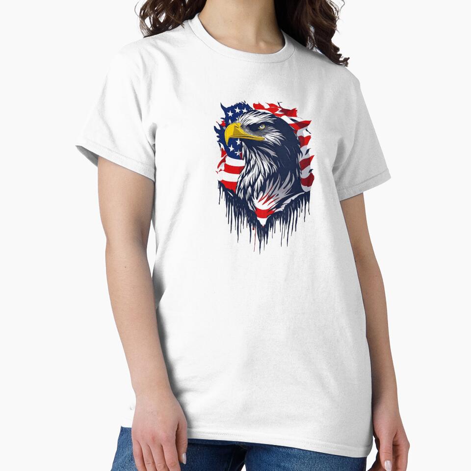 portrait of an eagle against the background of the flag by jkrphoto