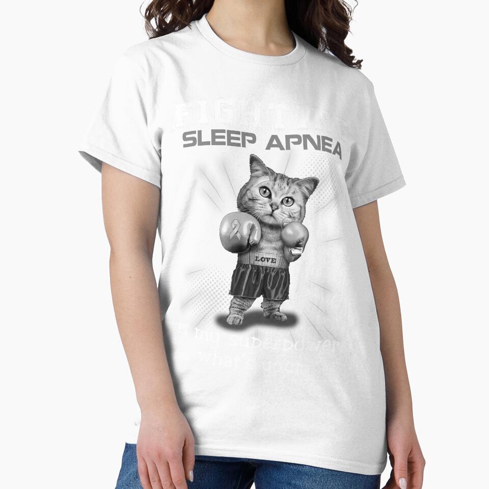Funny Cat Fighting Sleep Apnea Is My Superpower What's Your by Kohend Unisex , , , Long Sleeve Tee