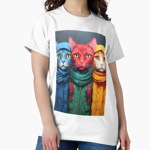 3 Cats Wearing Coats Illustration - Street Style by SuperSeries