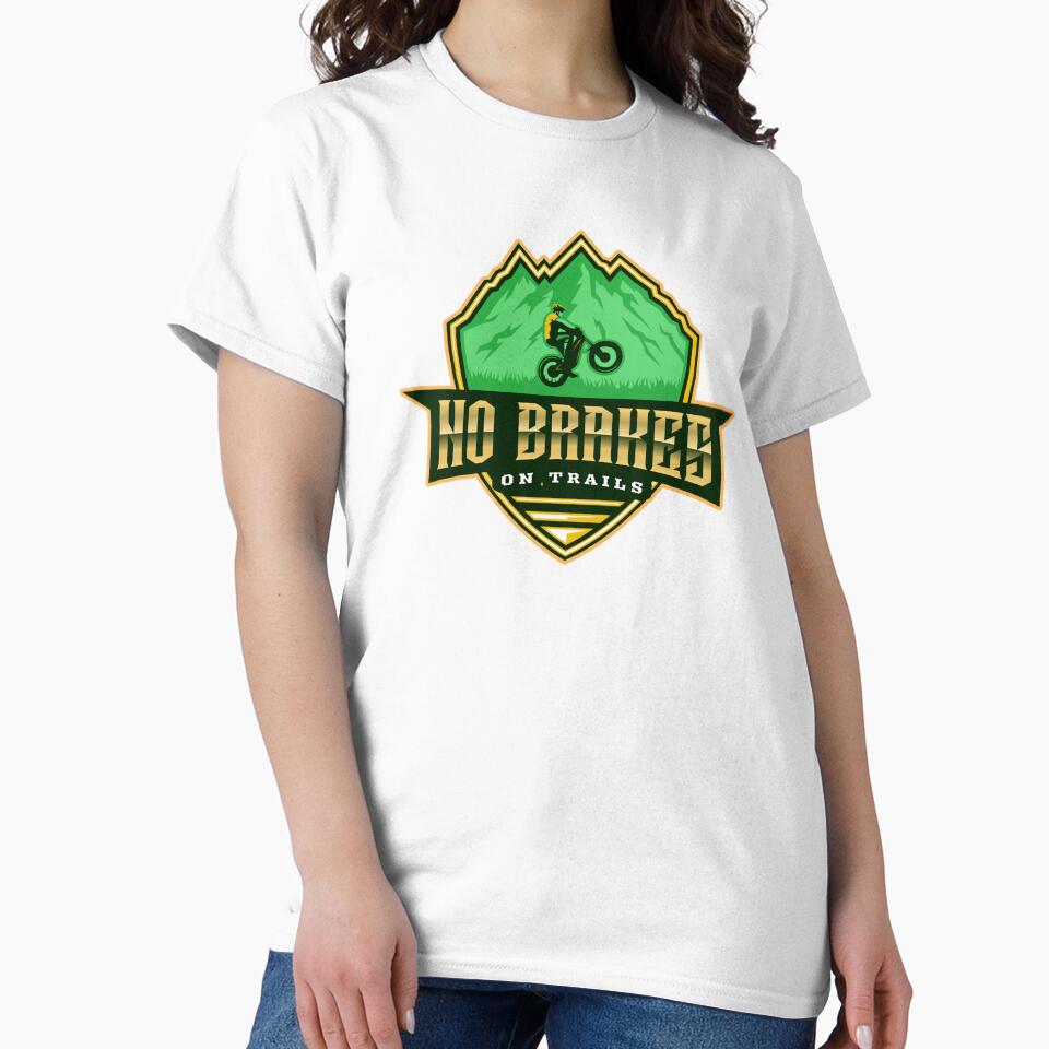 No Brakes On Trails - MTB Dad by GreyTee