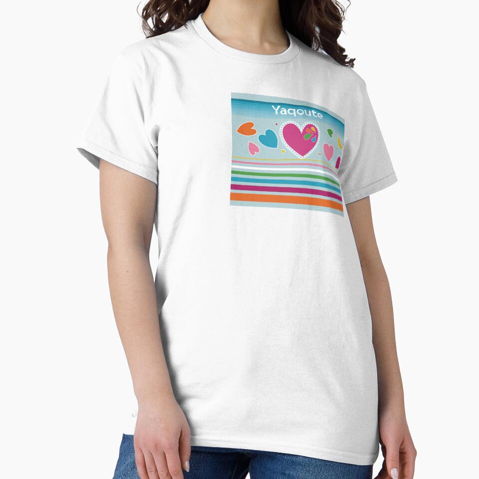 Aqua hearts stripes jewels colourful personalised English Arabic by HalunaHappy