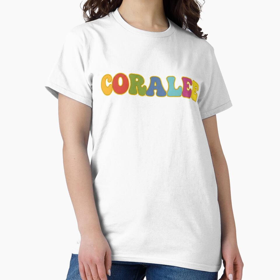 ❤️ Coralee Personalized Name Wavy Retro Shirt, Coffee Mug, Sticker Gift by HelixPedia
