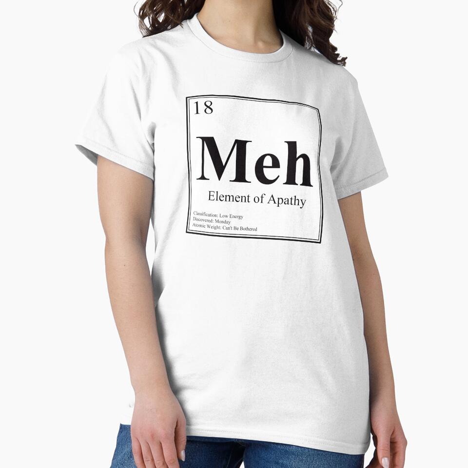 Meh - Element of Apathy - Funny Periodic Table Card by Estalon