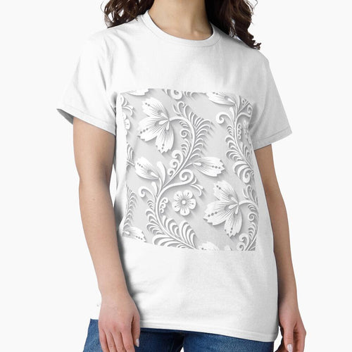 3d Floral White Ornament by Ross-Sergey