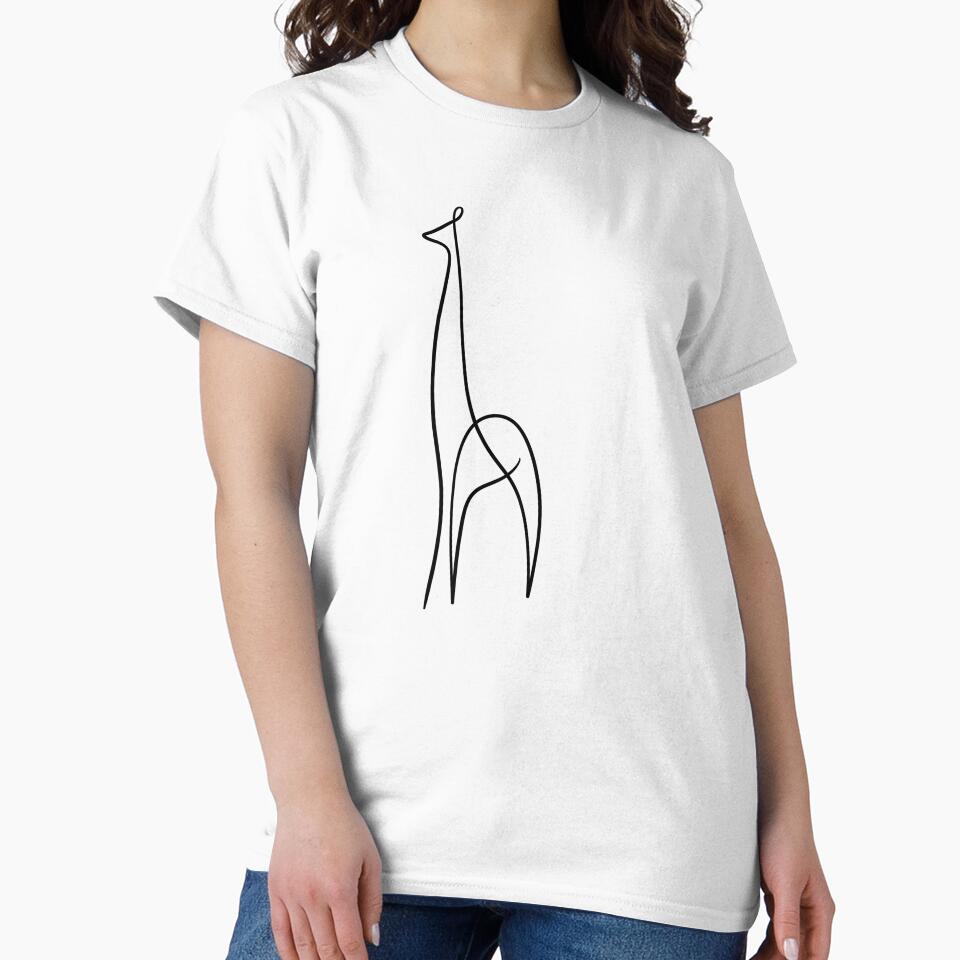 Minimalist Giraffe One Line Art - Modern Continuous Line Drawing by LYAN-STORE