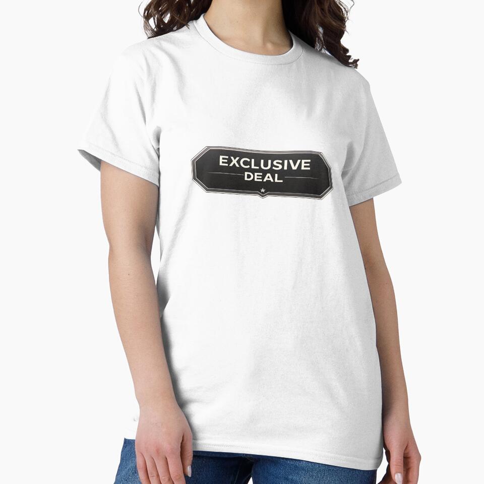 Badge graphic reads EXCLUSIVE DEAL on black plaque with silver border by Creative88Art
