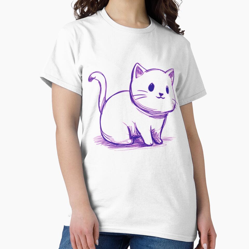 Purple Cute Kitty Draw by RetroNeon